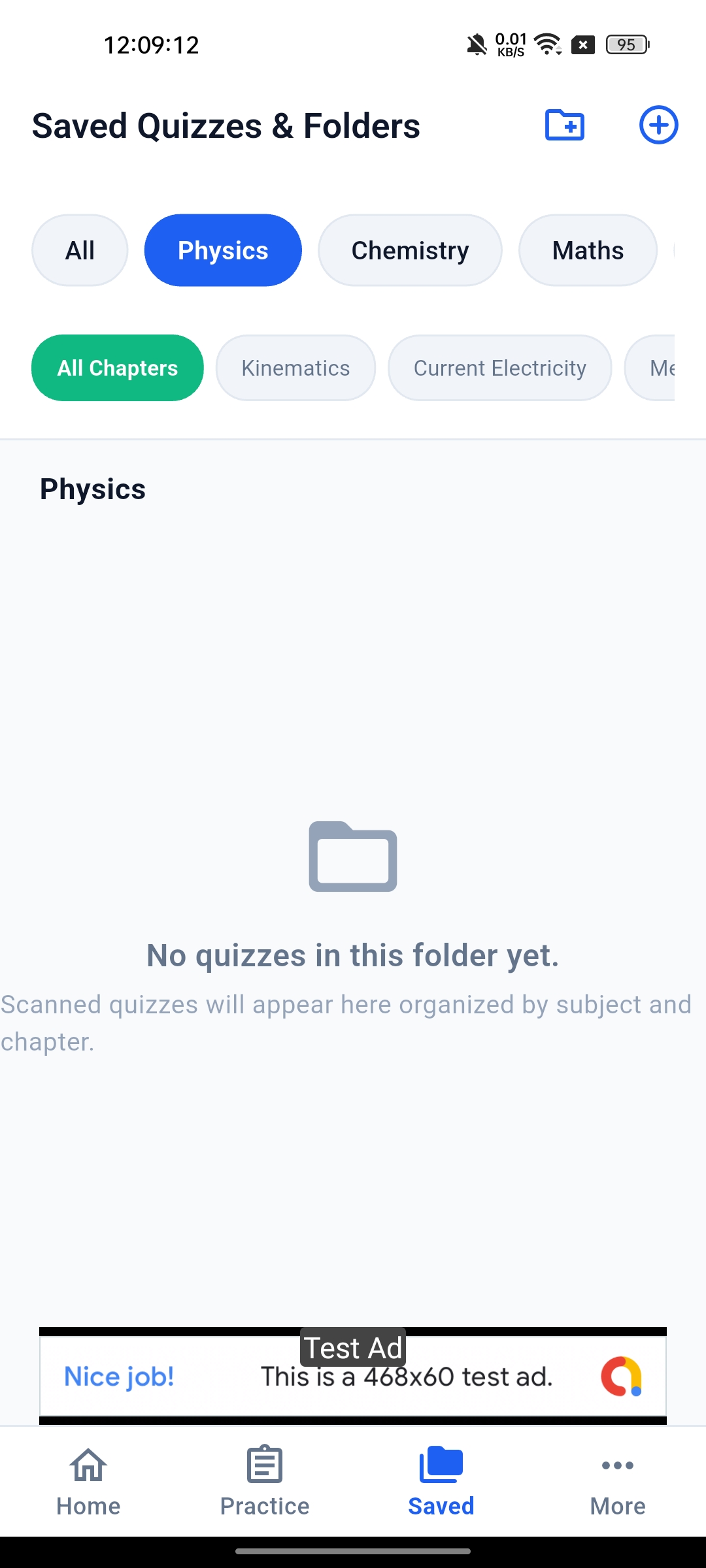 Saved Quizzes & Subject Folders: Organize by Subject & Chapter