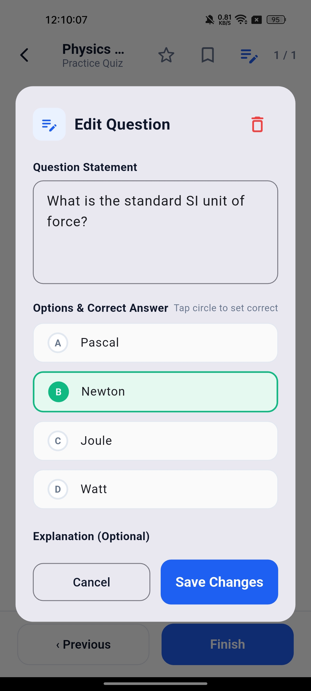 Edit Question: Customize Question Stems, Options & Explanations